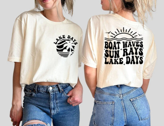 Boat Waves, Sun Rays, Lake Days T-Shirt